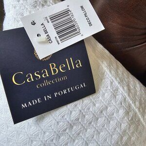 Casa Bella100% Cotton Waffle Weave Throw Pillow Soft White 18x18